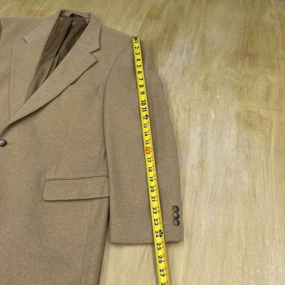 Vintage Brooks Brothers Camel Hair Blazer Jacket Sport Coat Mens 43R Khaki